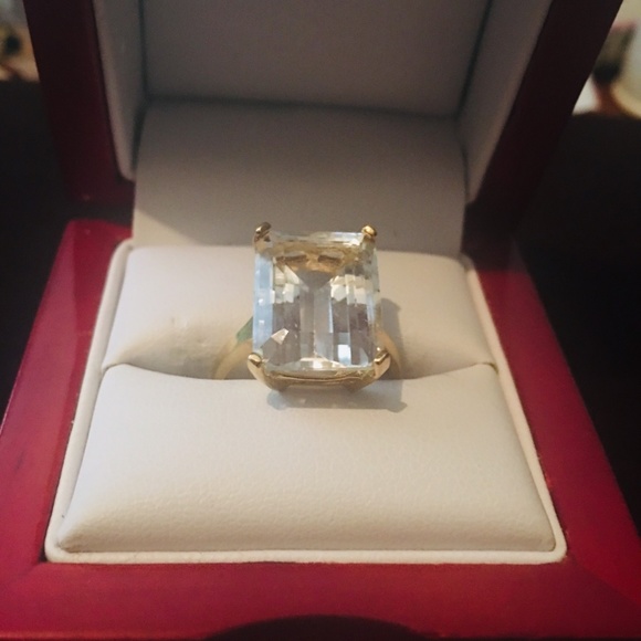 Jewelry - New Gold Platted Big Crystal Engagement Ring